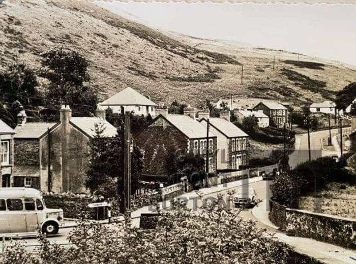 Landscape around Pontrhydyfen Efail fach tonmawr rd and bus GT 1950s