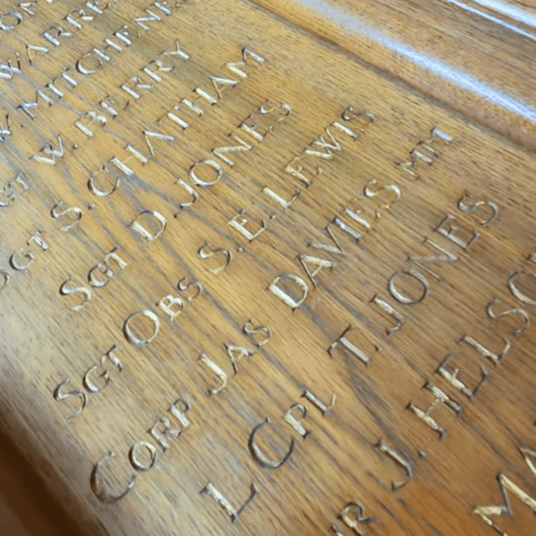Photo of the war memorial showing all the names